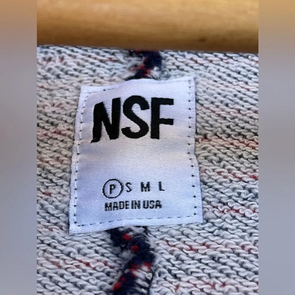 NSF Stripes Print Zip Up Jacket small - Picture 9 of 11